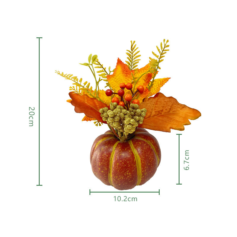 Pumpkin Fall Decorations with Sunflower Maple Leaves Berry for Table Centerpieces