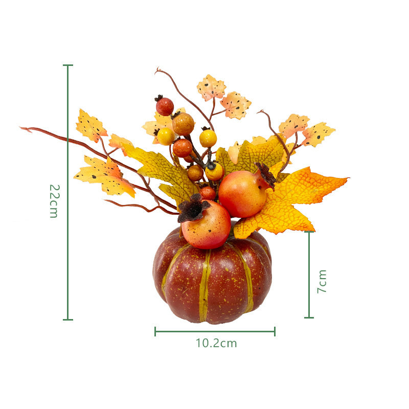 Pumpkin Fall Decorations with Sunflower Maple Leaves Berry for Table Centerpieces