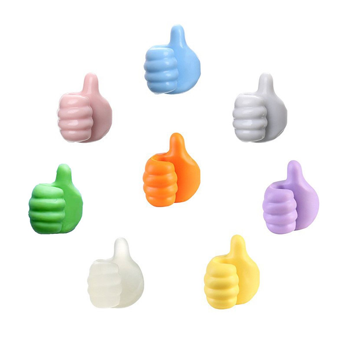 Silicone Thumb Wall Hook Creative Adhesive Thumb Cable Clip Key Hook Wall Hangers for Data Cable Earphone Belt hat Key Storage