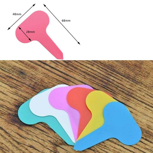 100 Pcs Plant Labels Colorful Plastic T-Type Plant Tags Nursery Garden Pot Plant Markers, Random Color