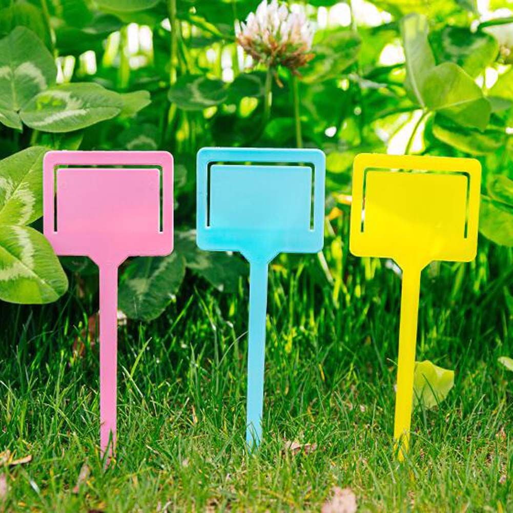 20 Pcs Plant Labels Plastic T-Type Plant Tags Nursery Garden Pot Plant Markers, Random Color