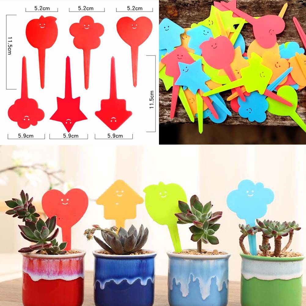 100 Pcs PVC Plant Labels Colorful Plastic Plant Tags Nursery Garden Pot Plant Markers, Random Pattern