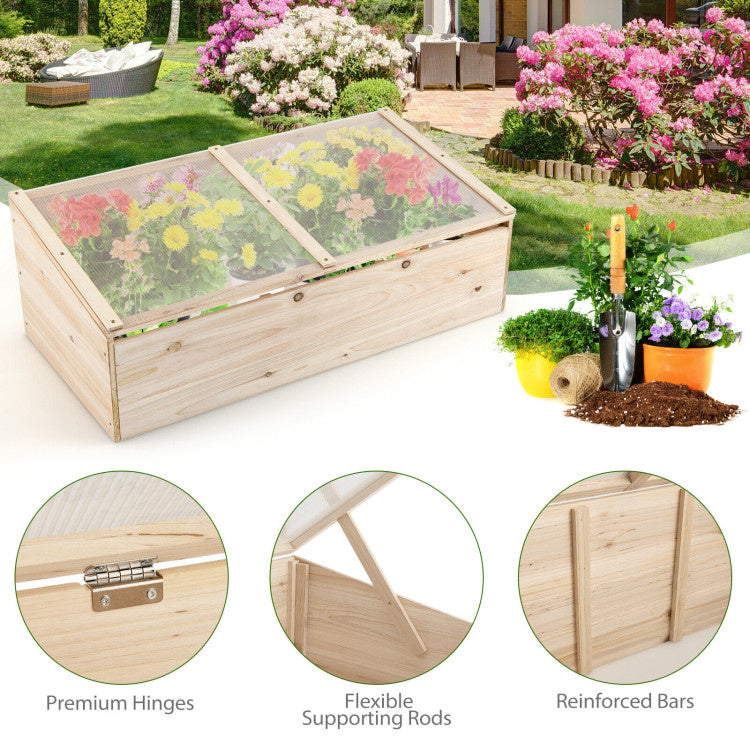 Wooden Garden Portable Greenhouse Raised Bed
