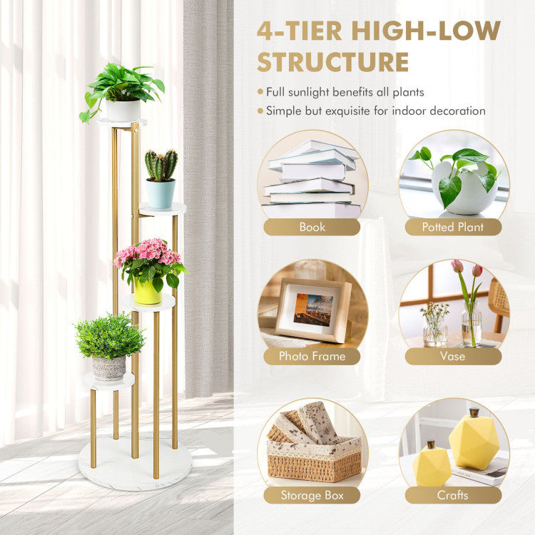 4-Tier 48.5 Inch Metal Plant Stand