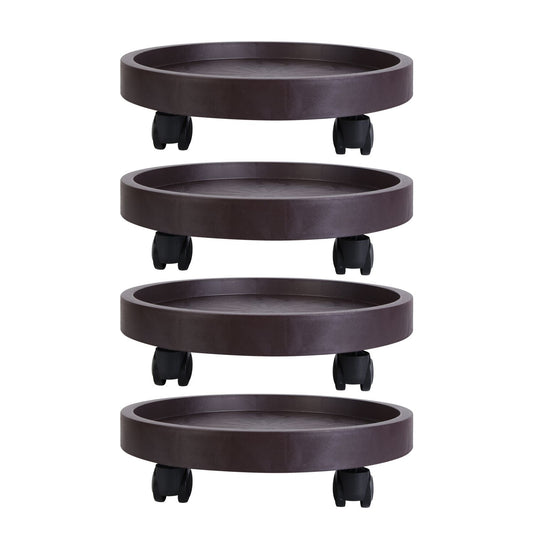 4Pcs 12.8IN Or 14IN Plant Caddy With Wheels Up to 187LBS Load Capacity Rolling Plant Stand