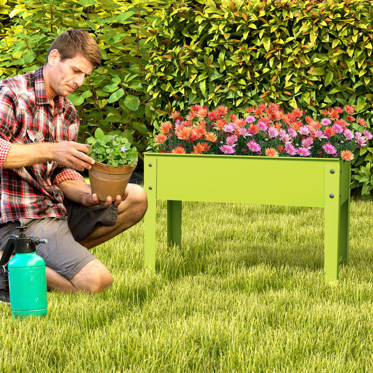 Metal Raised Garden Bed with Legs and Drainage Hole