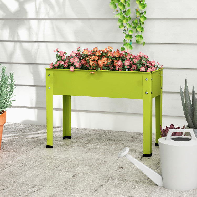 Metal Raised Garden Bed with Legs and Drainage Hole