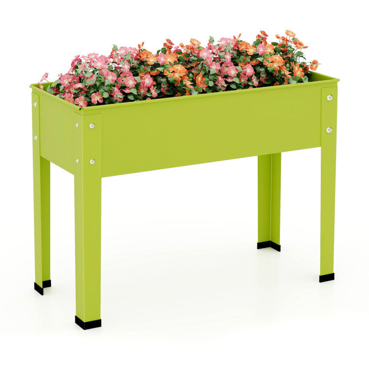 Metal Raised Garden Bed with Legs and Drainage Hole
