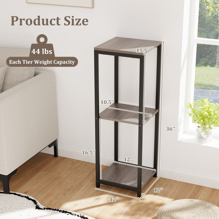 3-Tier Tall Metal Plant Stand Corner Plant Holder with Anti-tipping Device