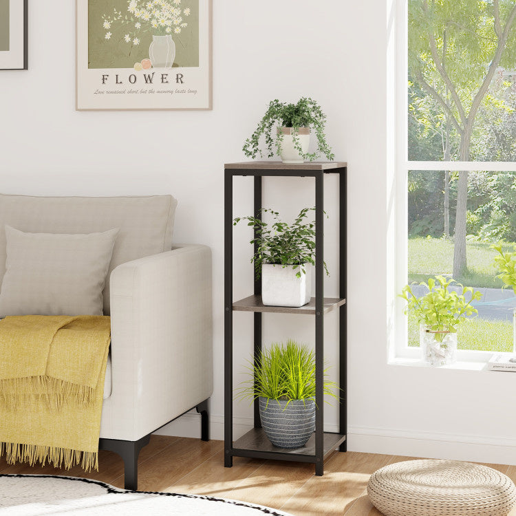 3-Tier Tall Metal Plant Stand Corner Plant Holder with Anti-tipping Device