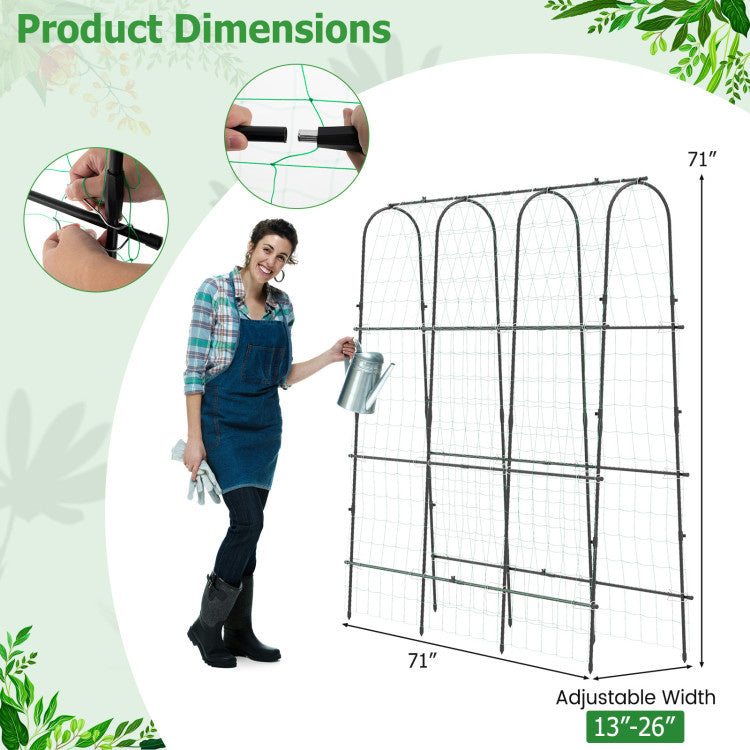 71 x 71 Inch U-Shaped Tall Garden Arched Trellis for Climbing Plants