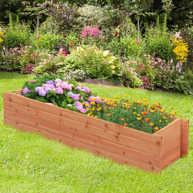 Fir Wood Planter Box with 2 Drainage Holes and 3 Added Bottom Crossbars