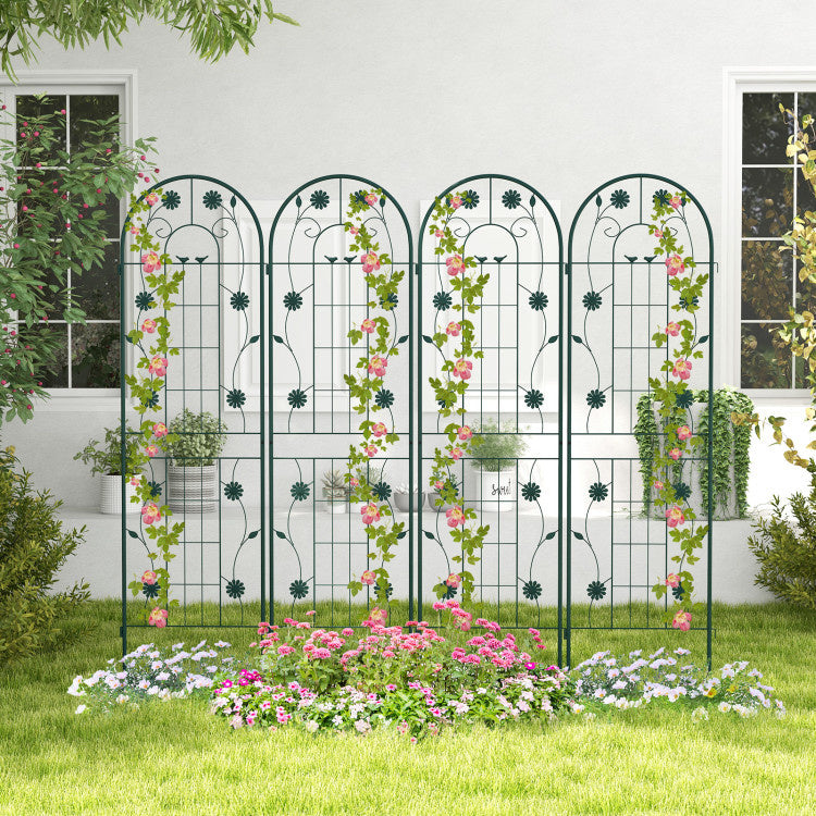 2 Pack 71 x 20 Inches Metal Garden Trellis Rustproof Plant Support for Climbing Plants