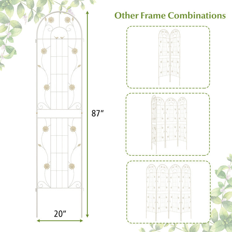 2 Pack 86.5 x 20 Inches Metal Garden Trellis for Climbing Plants