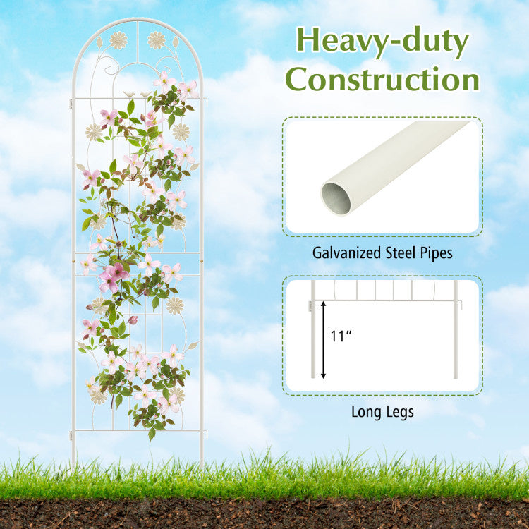 2 Pack 86.5 x 20 Inches Metal Garden Trellis for Climbing Plants