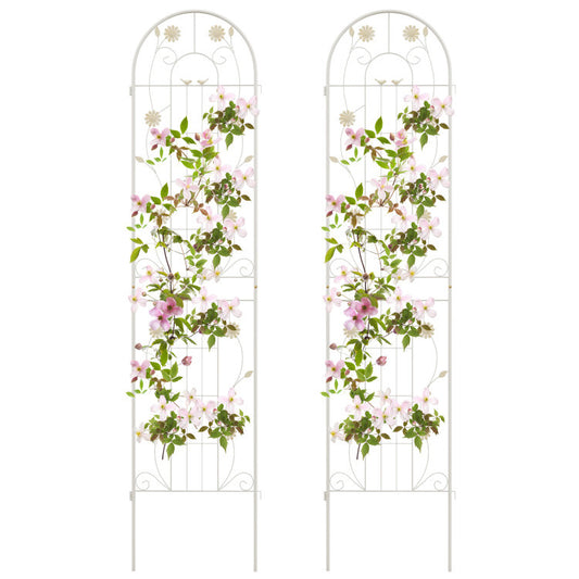 2 Pack 86.5 x 20 Inches Metal Garden Trellis for Climbing Plants