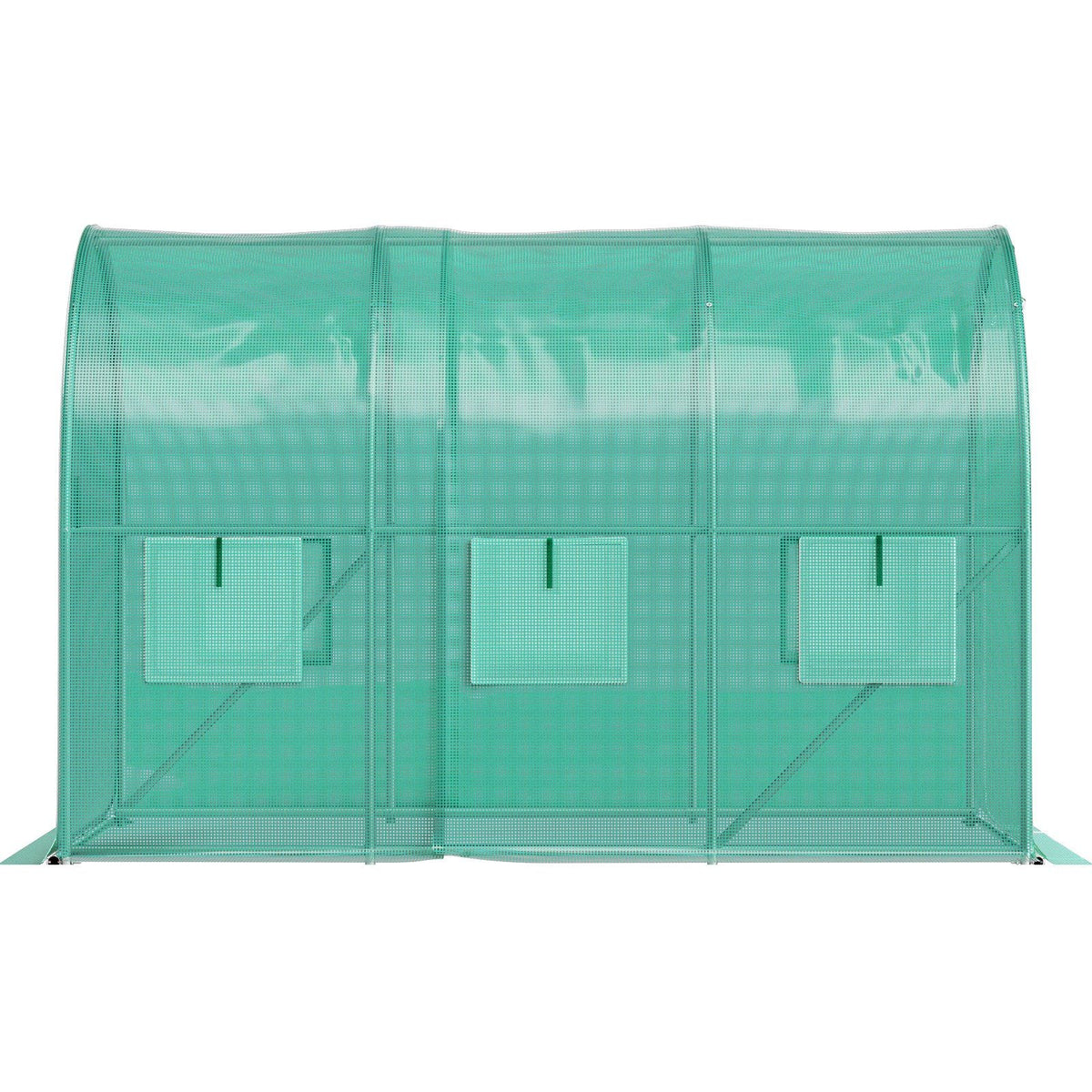 VEVOR Walk-in Tunnel Greenhouse, 9.8 x 6.6 x 6.6 ft Portable Plant Hot House w/ Galvanized Steel Hoops, 1 Top Beam, Diagonal Poles, Zippered Door & 6 Roll-up Windows, Green
