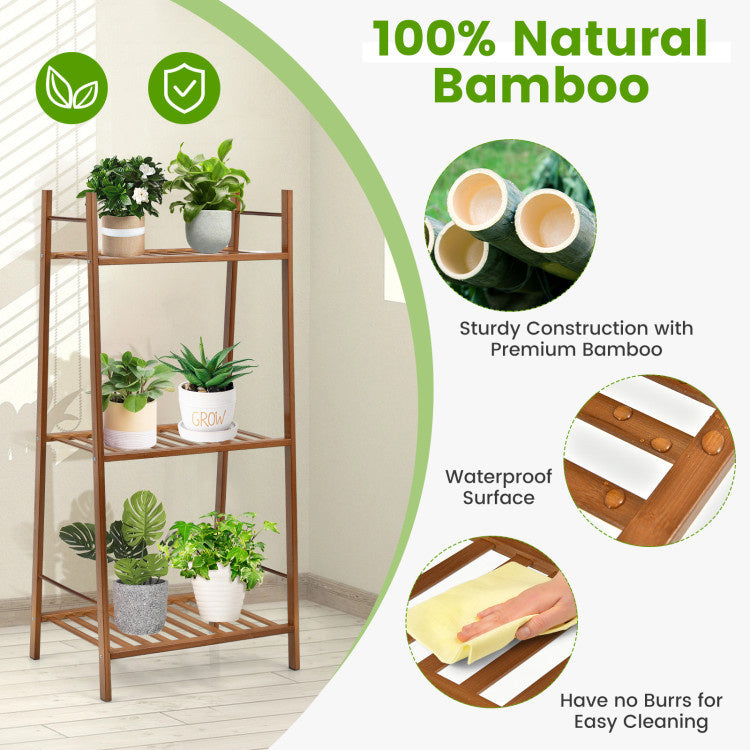 3 Tiers Vertical Bamboo Plant Stand
