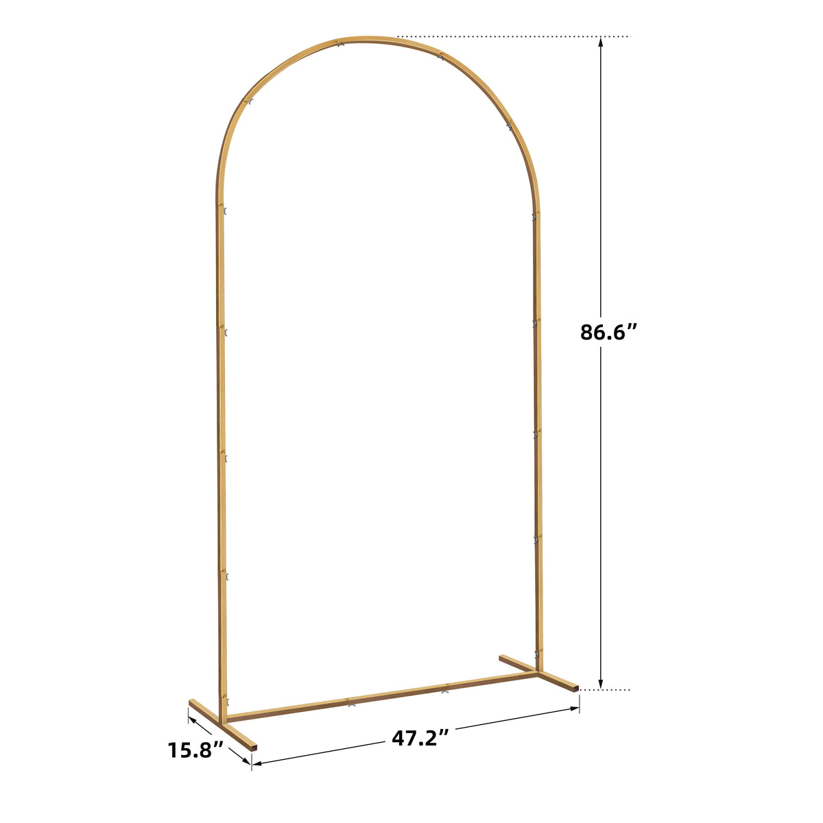 47.2" W x 86.6" H Iron Arch Roof for Garden Wedding