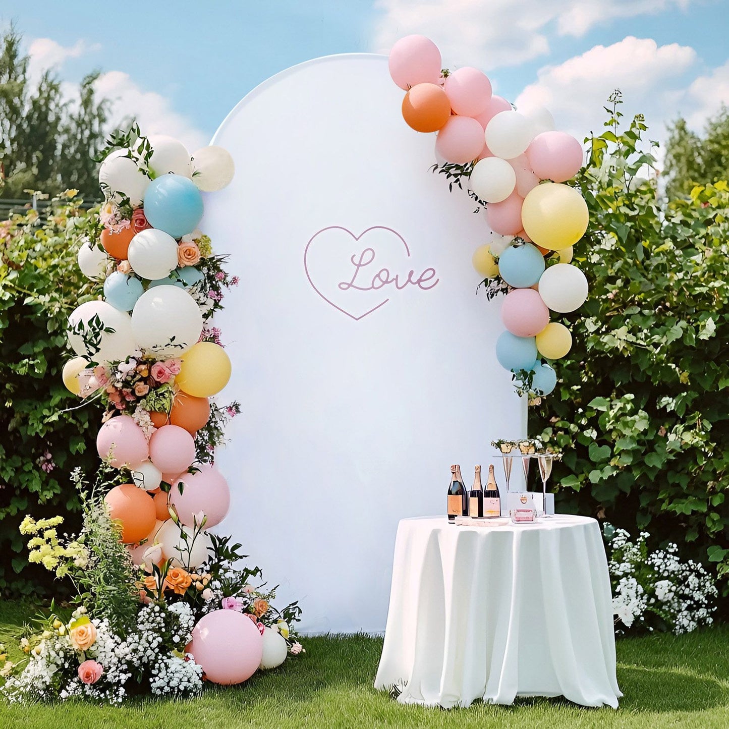 47.2" W x 86.6" H Iron Arch Roof for Garden Wedding